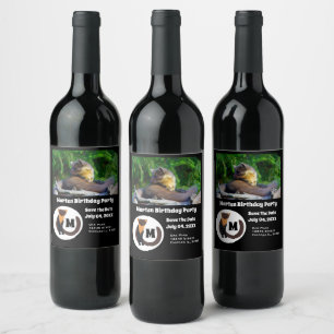Étiquette Pour Bouteilles De Vin Monogramme photo Marten Birthday Party