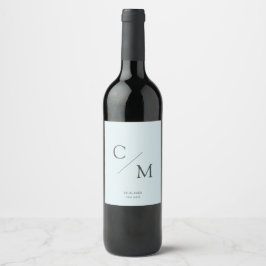 Étiquette Pour Bouteilles De Vin monogramme simple et élégant