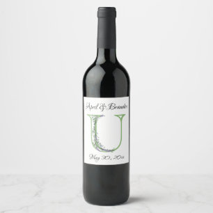 Étiquette Pour Bouteilles De Vin Monogramme U Lavender Eucalyptus