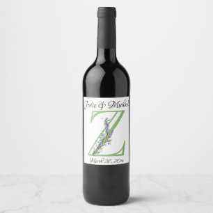 Étiquette Pour Bouteilles De Vin Monogramme Z Lavande Eucalyptus