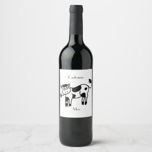 Étiquette Pour Bouteilles De Vin Moo Cow Thunder_Cove