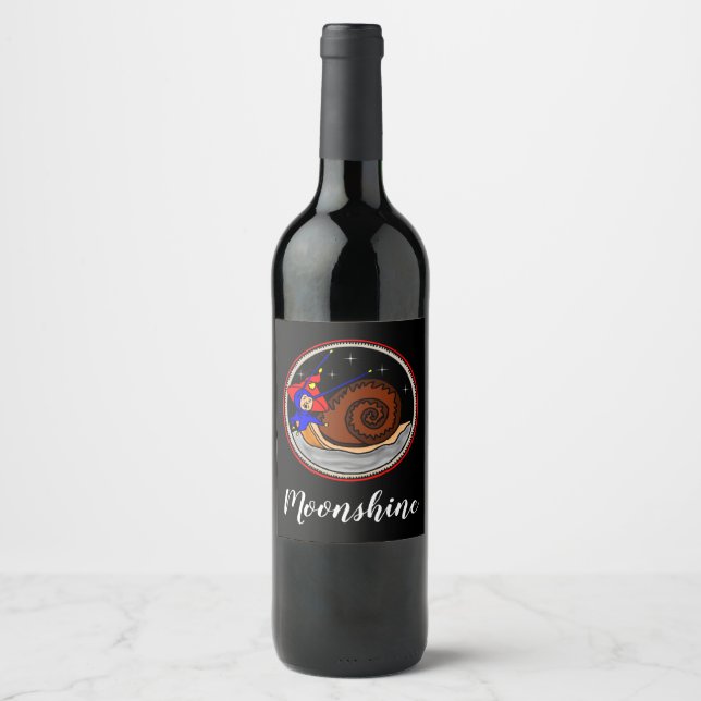 Étiquette Pour Bouteilles De Vin Moonshine Etrange escargot (Devant)
