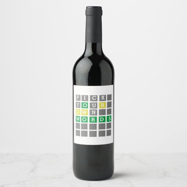 Étiquette Pour Bouteilles De Vin Mot personnalisé (Devant)
