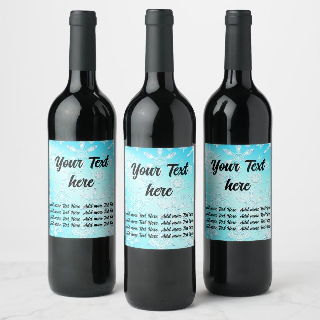 Étiquette Pour Bouteilles De Vin Motif Crystal Snowflakes (Bouteilles)