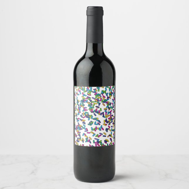 Étiquette Pour Bouteilles De Vin Motif d'arrosage éparpillé (Devant)