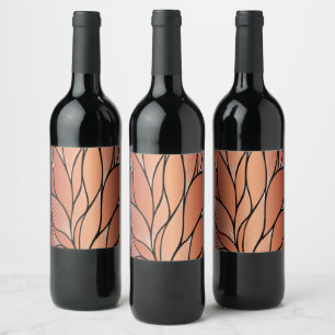 Étiquette Pour Bouteilles De Vin Motif de congé de bronze de cuivre rustique