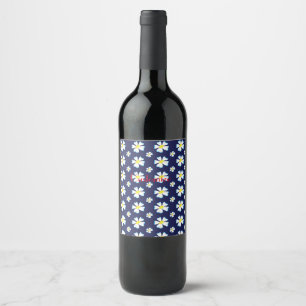 Étiquette Pour Bouteilles De Vin Motif de fleurs blanches Thunder_Cove