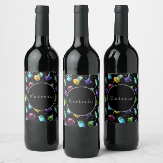 Étiquette Pour Bouteilles De Vin Motif de potions magiques (Bouteilles)