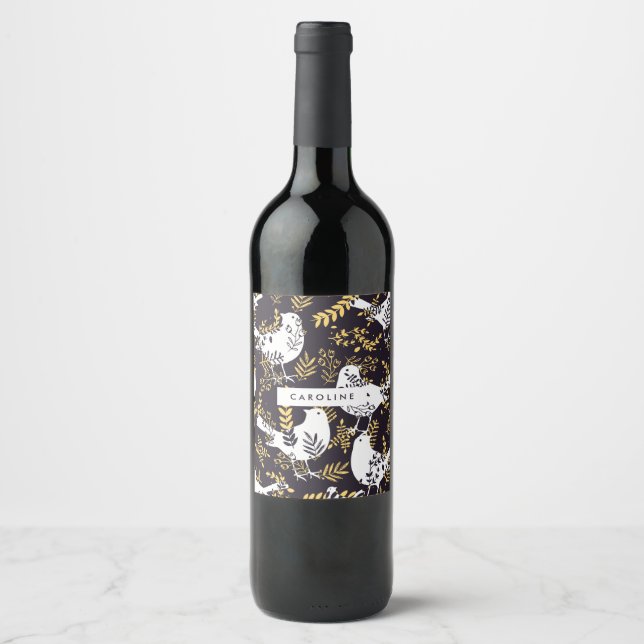Étiquette Pour Bouteilles De Vin Motif de printemps (Devant)
