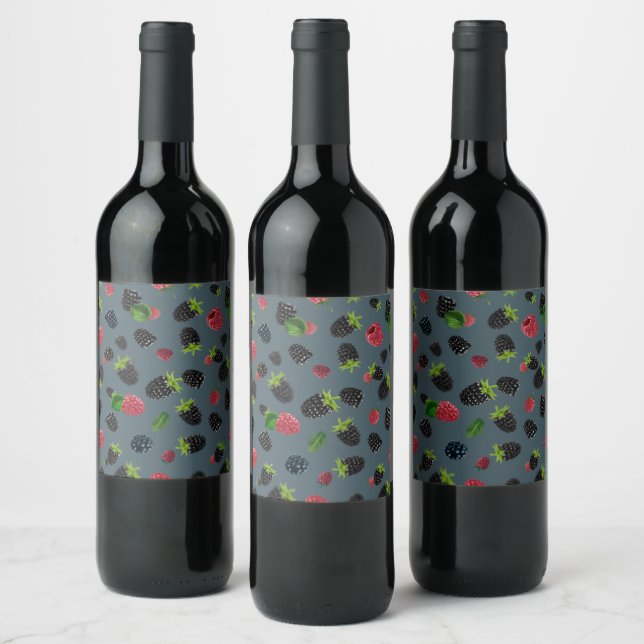 Étiquette Pour Bouteilles De Vin Motif framboise 2 (Bouteilles)
