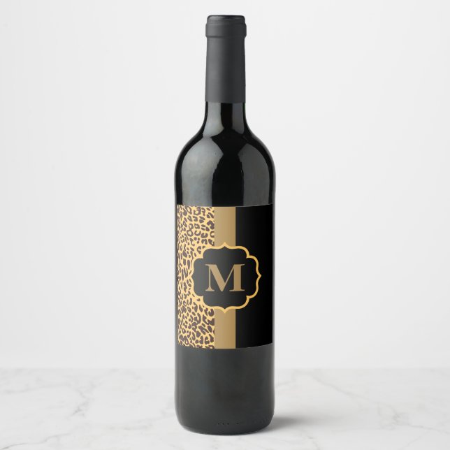 Étiquette Pour Bouteilles De Vin Motif léopard (Devant)