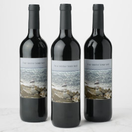 Étiquette Pour Bouteilles De Vin Mouette et mer