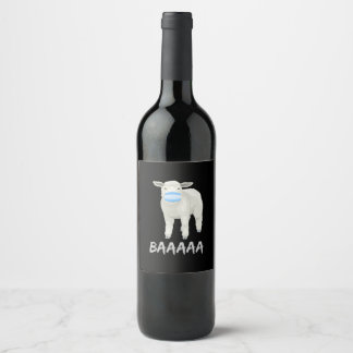 Étiquette Pour Bouteilles De Vin mouton de masque | Mouflon drôle avec masque facia