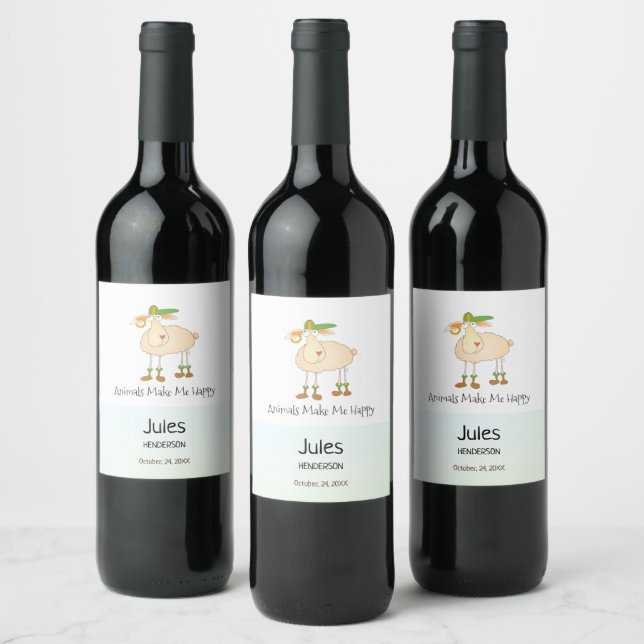 Étiquette Pour Bouteilles De Vin Mouton moderne (Bouteilles)