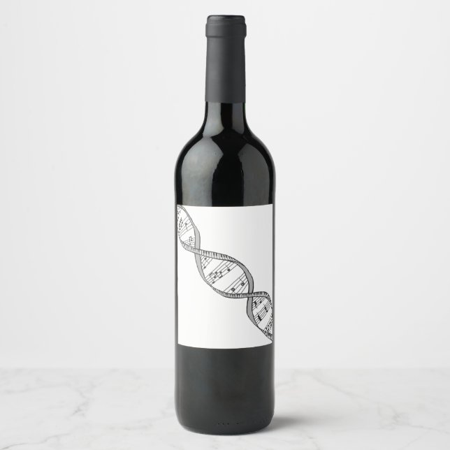 Étiquette Pour Bouteilles De Vin Musical DNA (Devant)