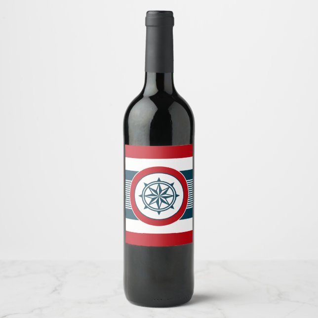 Étiquette Pour Bouteilles De Vin Nautical design (Devant)