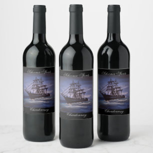 Étiquette Pour Bouteilles De Vin Navire Clipper