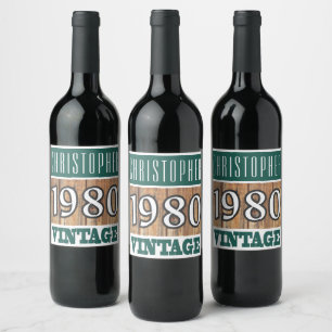 Étiquette Pour Bouteilles De Vin Né en 1980