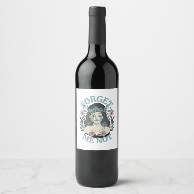 Étiquette Pour Bouteilles De Vin Ne m'oublie pas (Devant)