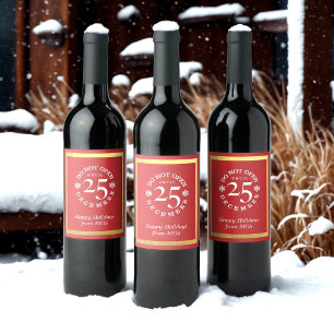 Étiquette Pour Bouteilles De Vin Ne pas ouvrir 25 décembre Étiquette de vin de Noël