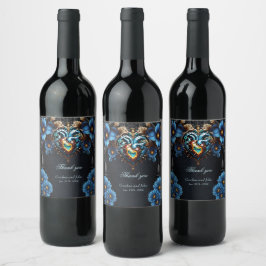 Étiquette Pour Bouteilles De Vin Noble coeur steampunk