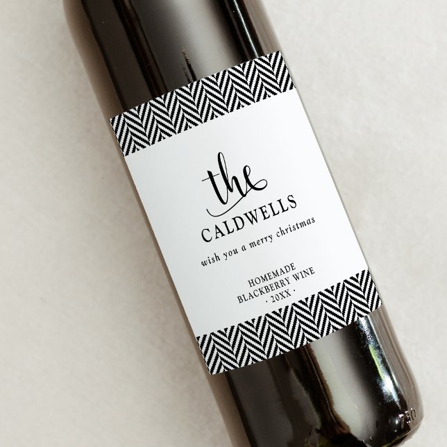 Étiquette Pour Bouteilles De Vin Noël blanc maison (Créateur téléchargé)