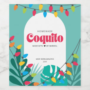 Étiquette Pour Bouteilles De Vin Noël de Coquito tropical