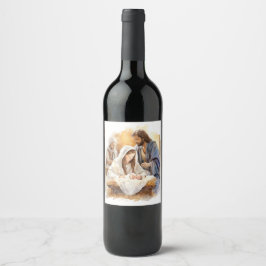Étiquette Pour Bouteilles De Vin Noël de la Nativité