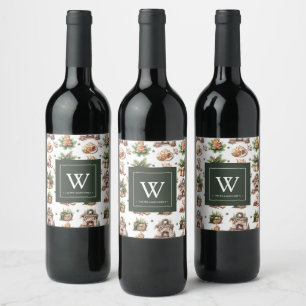 Étiquette Pour Bouteilles De Vin Noël familial personnalisé