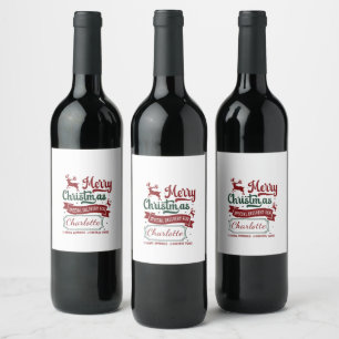 Étiquette Pour Bouteilles De Vin Noël fête les fêtes !