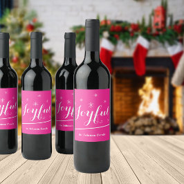 Étiquette Pour Bouteilles De Vin Noël mignon Nom personnalisé Chic Rose