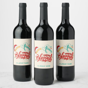 Étiquette Pour Bouteilles De Vin Noël RECONNAISSANT MERCI BÉNÉFICIÉ Christian