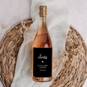Étiquette Pour Bouteilles De Vin Noir doux et blanc   Cheers Mariages