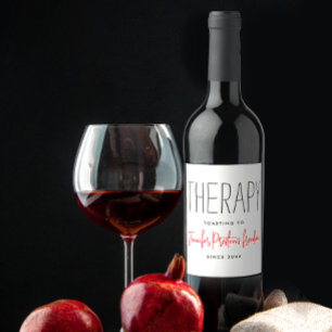 Étiquette Pour Bouteilles De Vin Nom de l'Humour de divorce noir et blanc simple