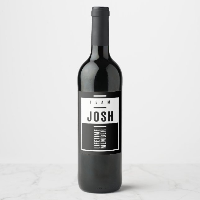 Étiquette Pour Bouteilles De Vin Nom Josh (Devant)