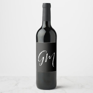 Étiquette Pour Bouteilles De Vin Nom personnalisé Initiales personnalisées deux let