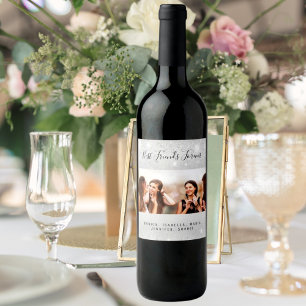 Étiquette Pour Bouteilles De Vin Noms de photo de meilleurs amis avec poussière de 