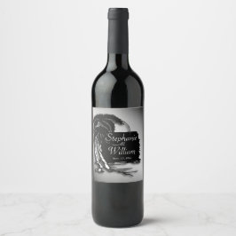 Étiquette Pour Bouteilles De Vin Noms et date de conception tropicale