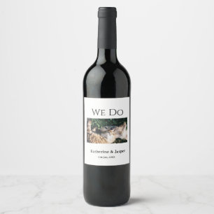 Étiquette Pour Bouteilles De Vin Nous faisons mariage fiançailles nom animal photo 