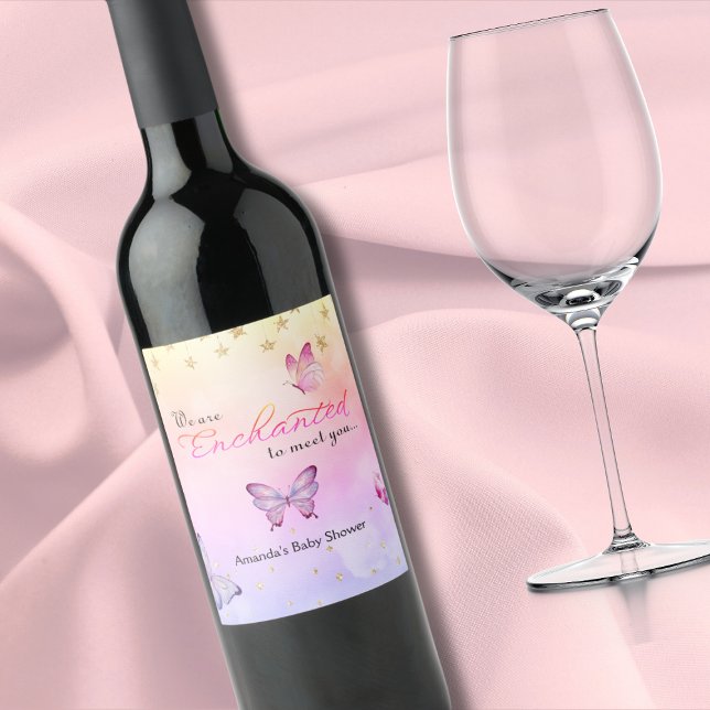 Étiquette Pour Bouteilles De Vin Nous Sommes Enchantés De Vous Rencontrer Baby show (Créateur téléchargé)
