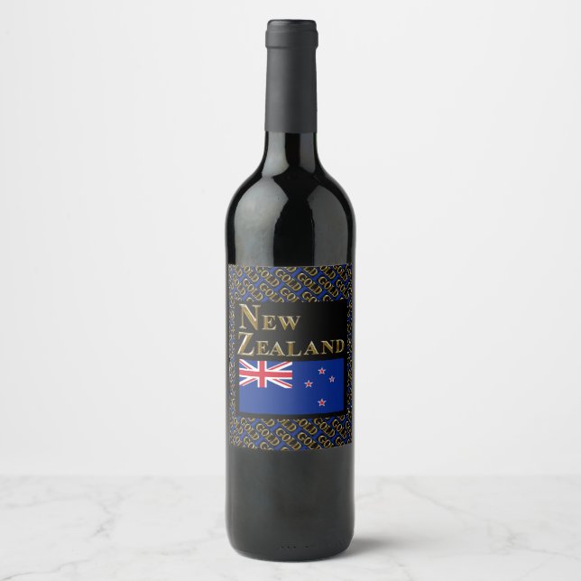 ÉTIQUETTE POUR BOUTEILLES DE VIN NOUVELLE-ZÉLANDE (Devant)