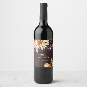 ÉTIQUETTE POUR BOUTEILLES DE VIN NUIT STARRY DE SOIRÉE TROPICALE MASON JAR MARIAGE