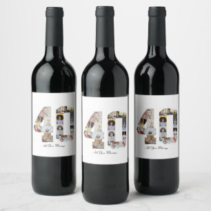 Étiquette Pour Bouteilles De Vin Numéro 40 - Collage photo