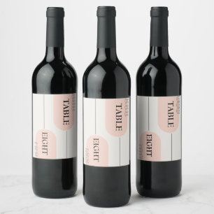 Étiquette Pour Bouteilles De Vin Numéros de table minimalistes et modernes