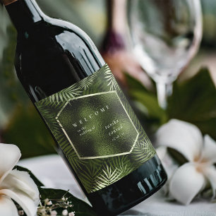 Étiquette Pour Bouteilles De Vin Oasis Olives Mariage Bienvenue ID1324