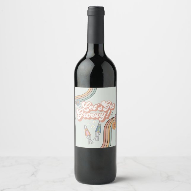 Étiquette Pour Bouteilles De Vin Obtenons Super Anniversaire Table de fête (Devant)
