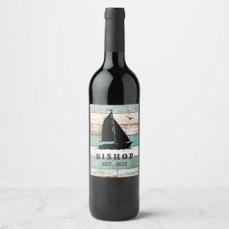 Étiquette Pour Bouteilles De Vin Océan rustique