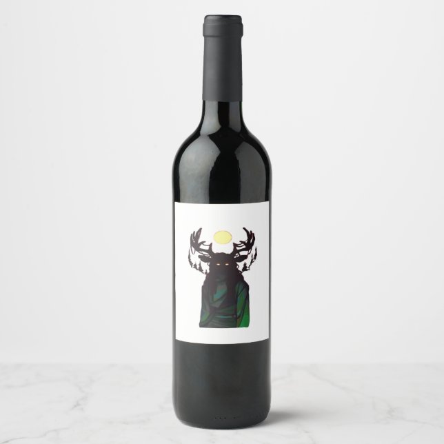 Étiquette Pour Bouteilles De Vin Oh Deer Minimal Design  (Devant)