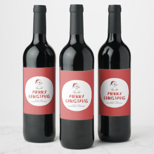 Étiquette Pour Bouteilles De Vin Oie Canard de Noël à l'aquarelle personnalisée