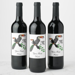 Étiquette Pour Bouteilles De Vin Oiseau tropical du Toco Toucan